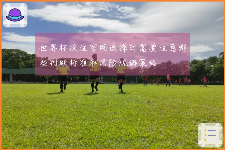 世界杯投注官网选择时需要注意哪些判断标准和风险规避策略