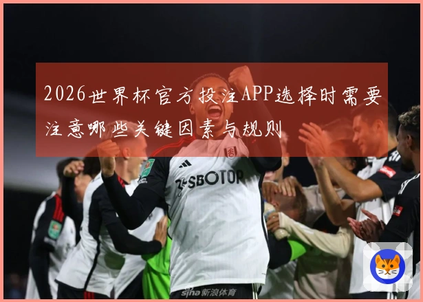 2026世界杯官方投注APP选择时需要注意哪些关键因素与规则