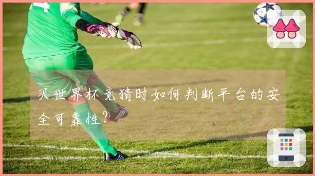 买世界杯竞猜时如何判断平台的安全可靠性？